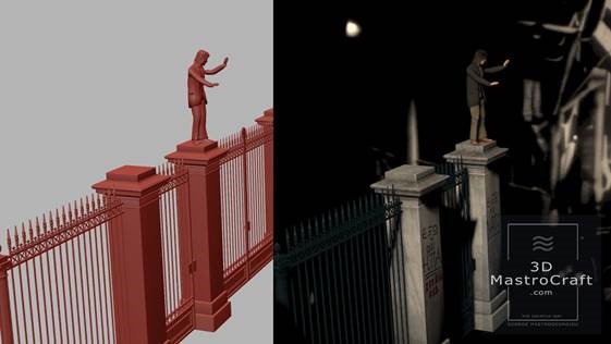 3D-07    Τρισδιάστατη απεικόνιση της εισόδου του άρματος μάχης σε συγκριτικό σύμφωνα με την πρωτότυπη λήψη.