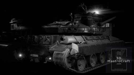 3D-08    Τρισδιάστατη απεικόνιση του άρματος μάχης κατά την στιγμή εξόδου από το Πολυτεχνείο.